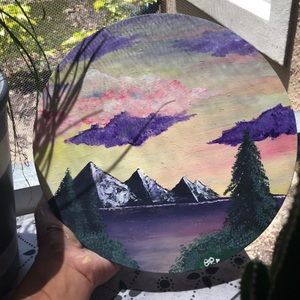 Hand painted Circle Canvas
